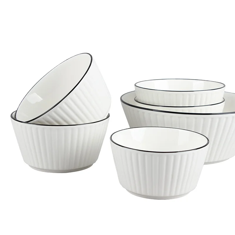 Hot selling china wholesale high quality bowl set 4 pieces rice noodle soup bowl ceramic craft