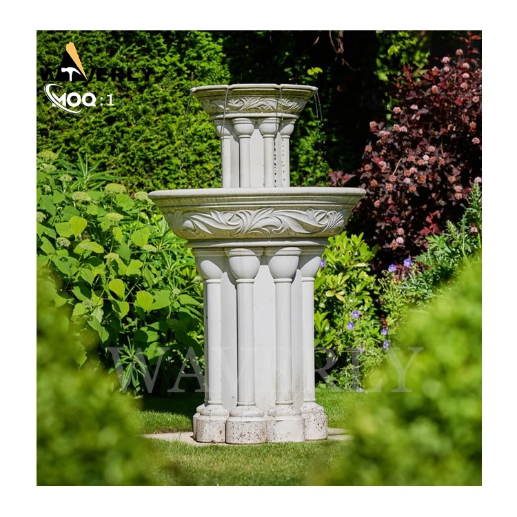 European Style Modern Interior Natural Stone Wall Fountain Hand Carved Outdoor Garden Decoration Marble Fountain