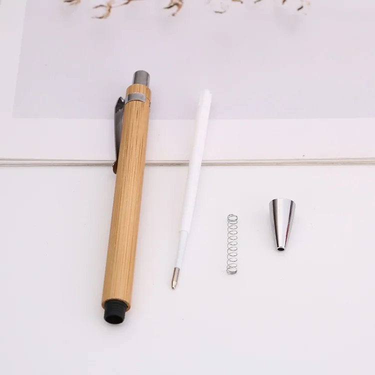 Cheap Promotional Bamboo Pens ballpoint pens Retractable Eco Friendly Natural Wood bamboo ballpoint pen with logo