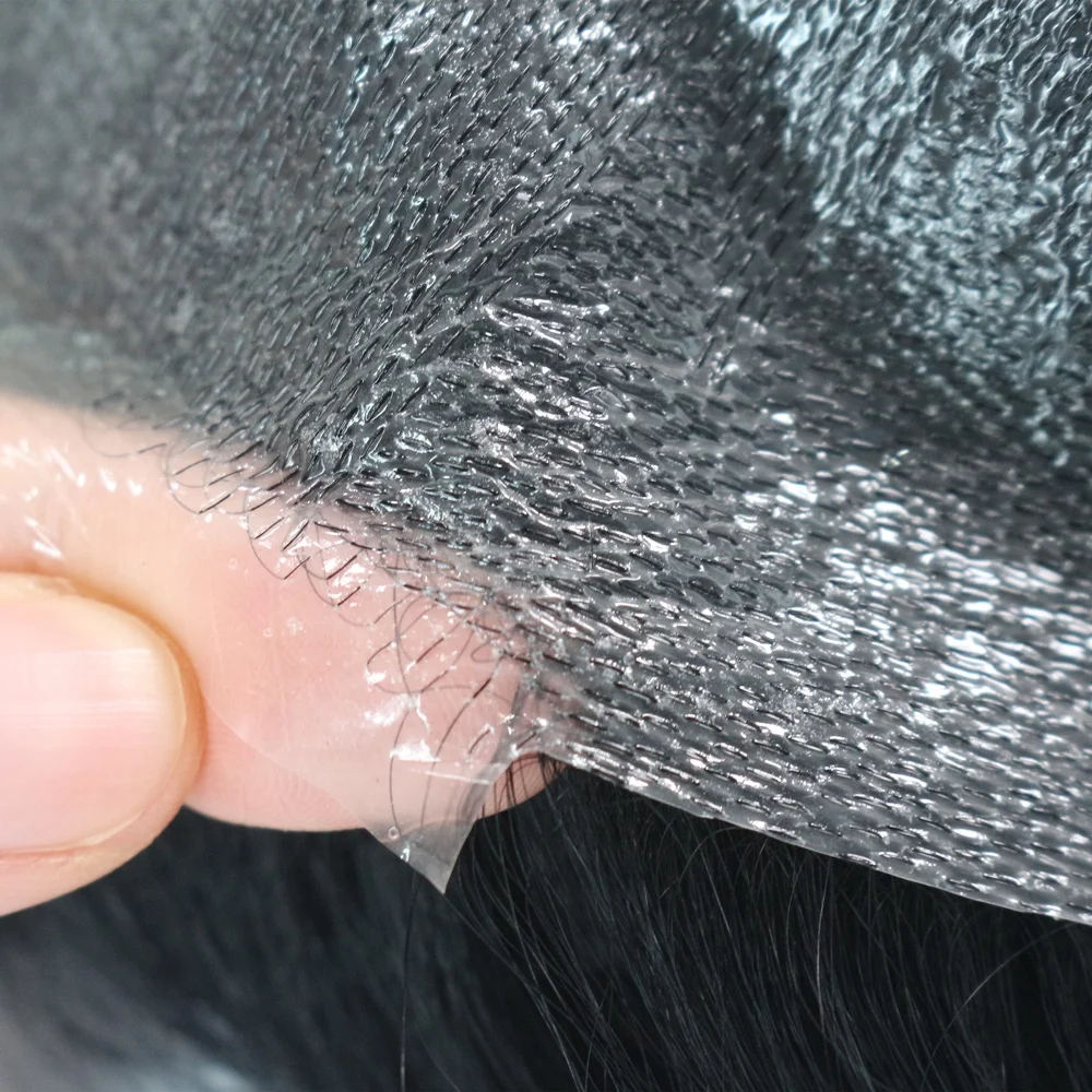 Natural Hairline Super Thin Skin V-loop Indian Human Hair Men Toupee Replacement for Men