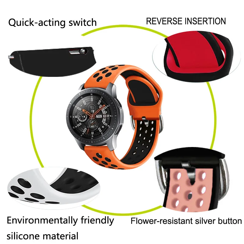 
Classic watch straps For AMAZFIT 2 Stratos /For AMAZFIT GTR 47mm silver buckle smart watch bands 