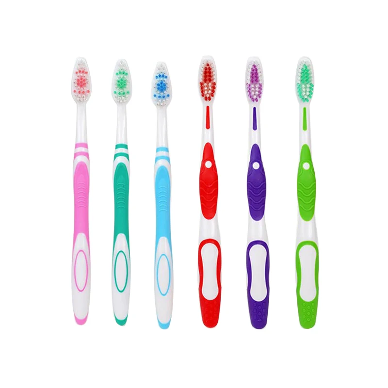 Cheap And High Quality Tooth Brush with Soft rubber double colour adult toothbrush