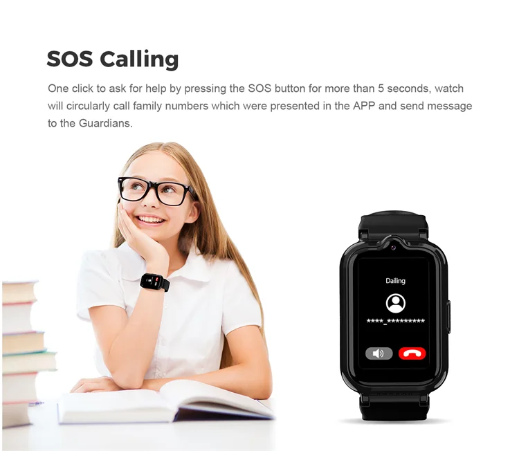 Valdus Kids Security Smart Watch Long Battery Life IP67 HD Camera 4G Video SOS Call Real Time Location Wifi LBS LT41