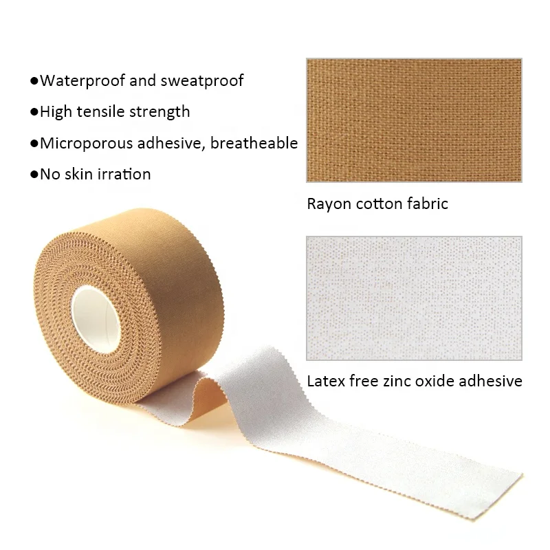 Custom Adhesive Rayon Zinc Oxide Tape Athletic Rigid Sports Strapping Sports Tape
