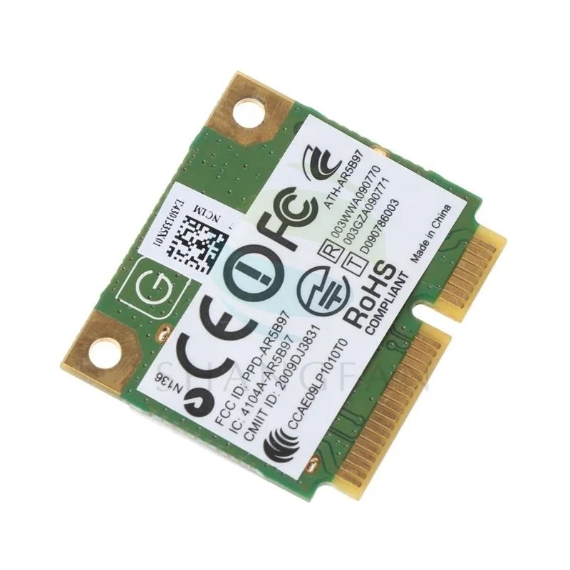 Беспроводной адаптер карты для Atheros AR5B97 802.11b/g/n PCI-E на полразмера сети AR9287 300 Мбит/с Wi-Fi мини PCIe Wlan dell