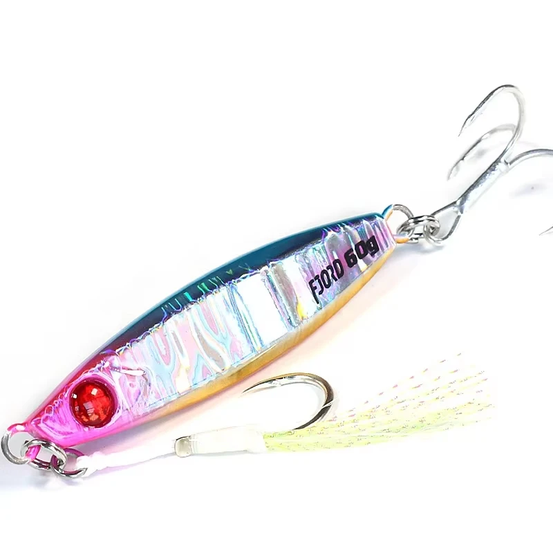 New Design Jig Lures 40g 60g 80g Jig Metal Lures Rattle Fishing Lure Jig Metal Saltwater