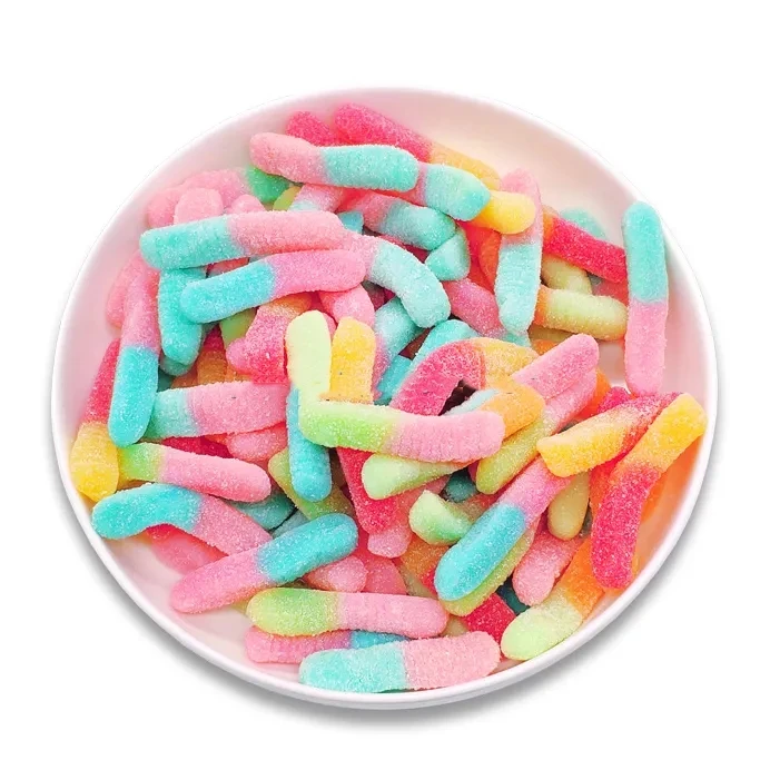 OEM Confectionery supplier Wholesale custom private labels fruit gummy candies gummy worms gummy bear sweets fruit jelly