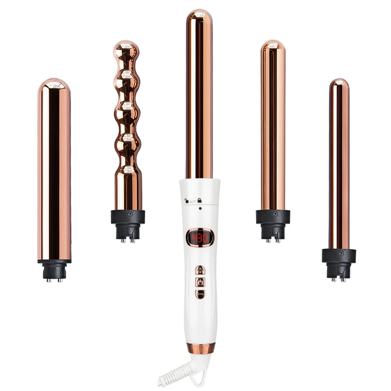 
7 in 1 professional rose gold hair curling wand 
