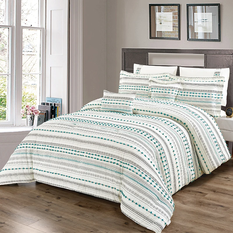 KOSMOS Jacquard Cotton Beige Duvet Cover Comforter