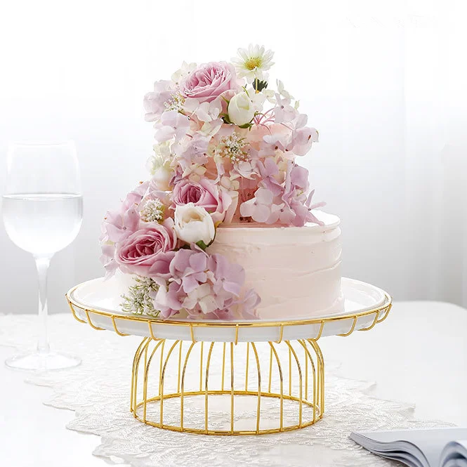 European Luxury Ceramic Fruit Cake Plate Tray Classical Display Decoration Snacks Cupcake Stand Holder