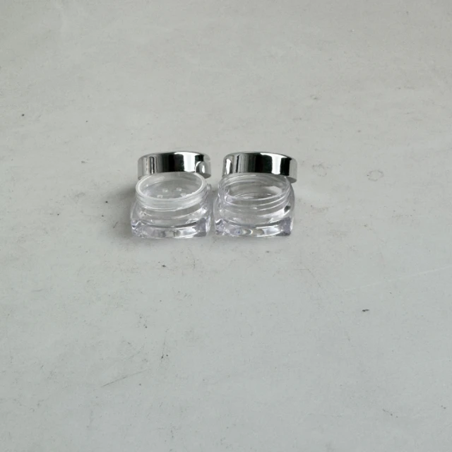 Care cream elegant cosmetic jars with gold cap square acrylic jars for cosmetic cream packaging wide mouth cosmetic jar