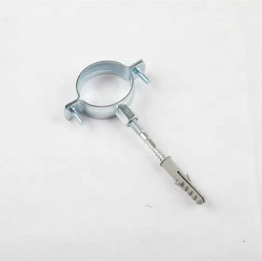 
manufacturer high quality galvanized steel zinc plated steel pipe clamp with EPDM rubber unlined &with hanger bolt&plastic plug 