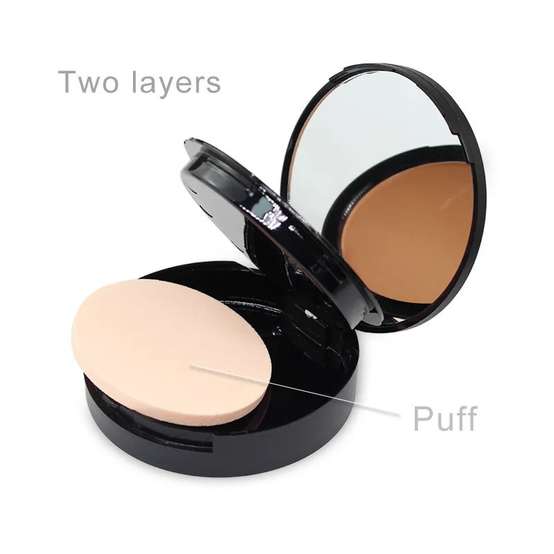 New Arrival 5 Colors Face Makeup Cosmetics Waterproof Pressed Powder Compact Foundation With Private Label