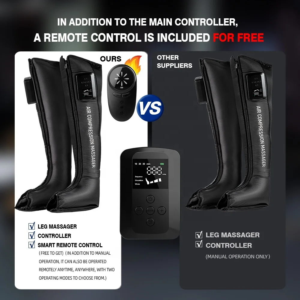 Source Manufacturer 510K Air Pressure Leg Massage Machine Pneumatic Leg Massage Compression Boots Fo RCirculation and Relaxation