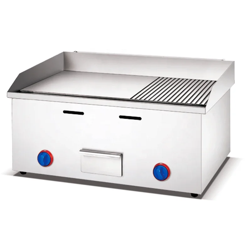 commercial kitchen stainless steel large flat equipment table top pancake teppanyaki pizza burger steak electric griddle