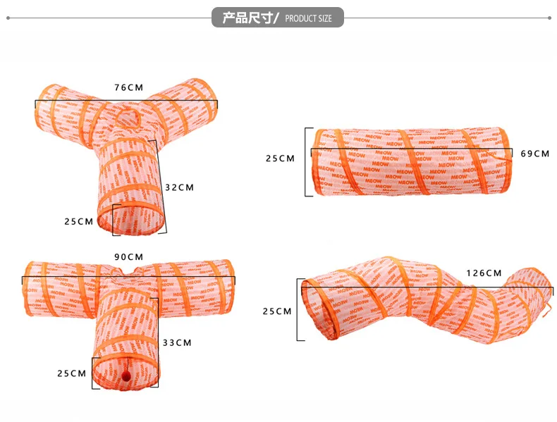 Collapsible Indoor Cat Tunnel Toy Funny Cat Tube for Chasing Cat Tunnel 3 Way