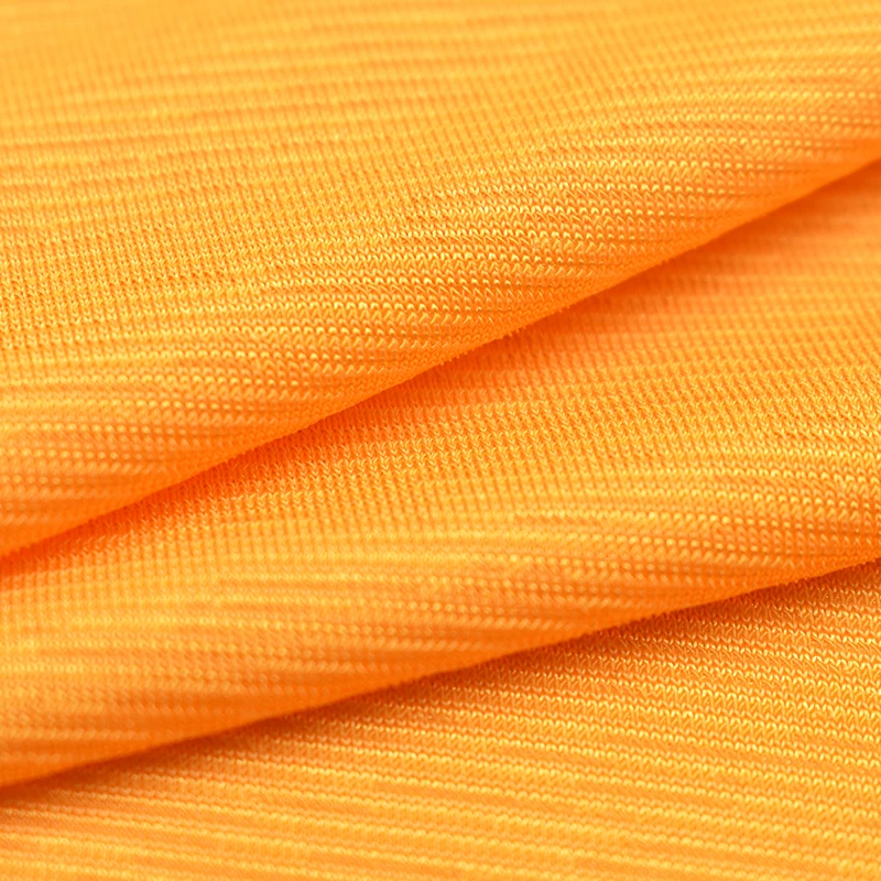 Slub style single hemp wrinkle polyester spandex knit Doris fabric for bottomed wear