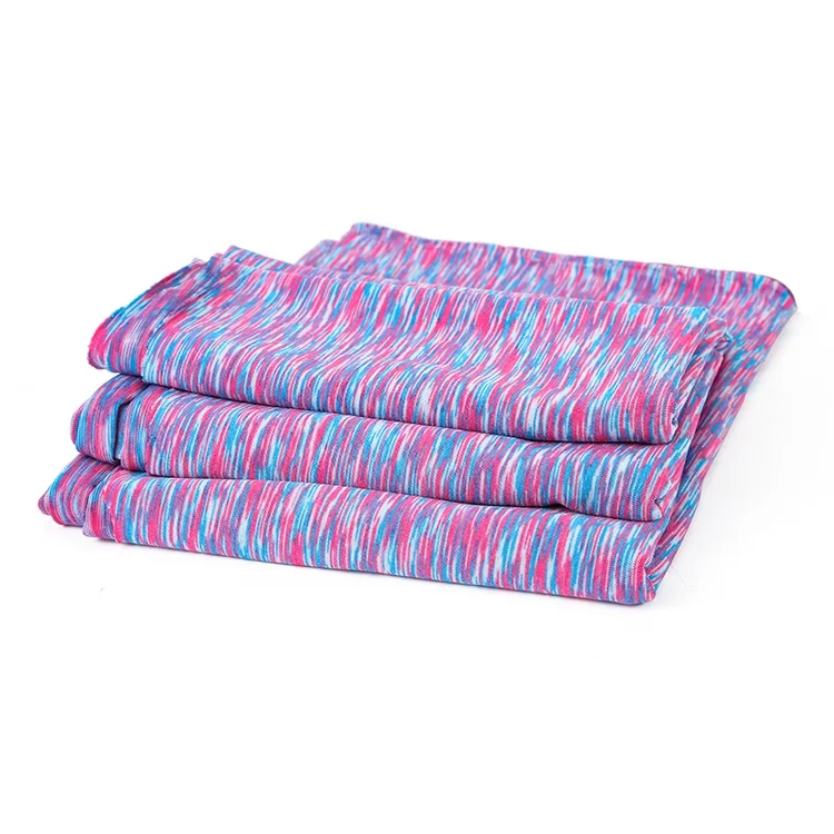 2024 High quality 96% polyester 4% spandex colorful weft knitted fabric custom sportswear space dyed garment fabric