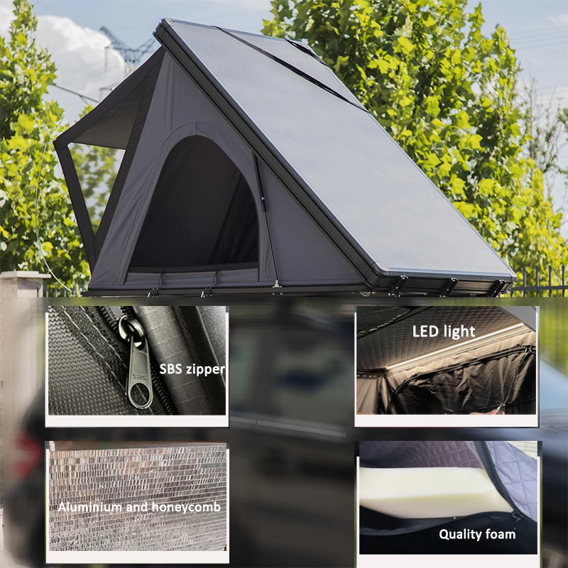 2024 New Design Pop-up Hardshell Super Thin Lightweight 4X4 Aluminum Car Roof Tent Box for Off road SUV Vehicle Camping