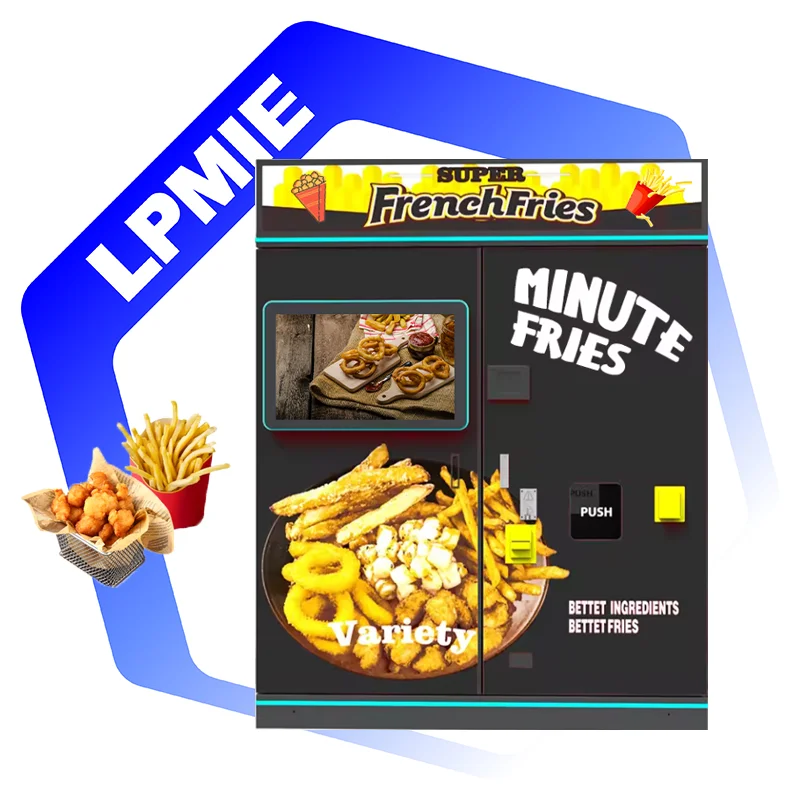 LPMIE French Fries Onion Ring Chicken Wings Vending Machine Fried Chicken Vending Machine with 3 mins for Hotel Campuss Resort