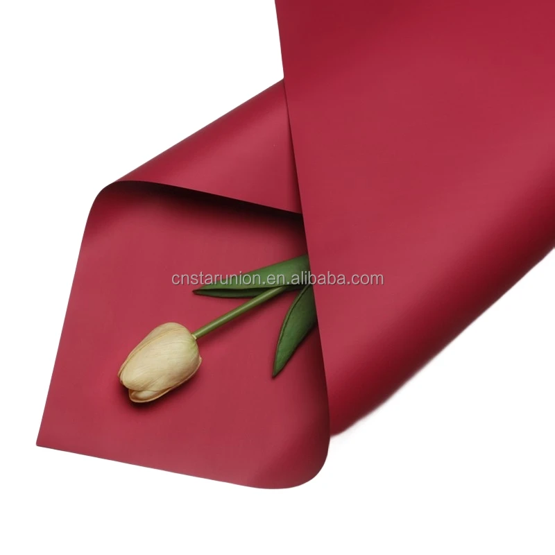 Solid Color Macaroon Florist Bouquet Wrapping Package Paper Floral Material Waterproof Plastic Paper Flower Packaging Paper