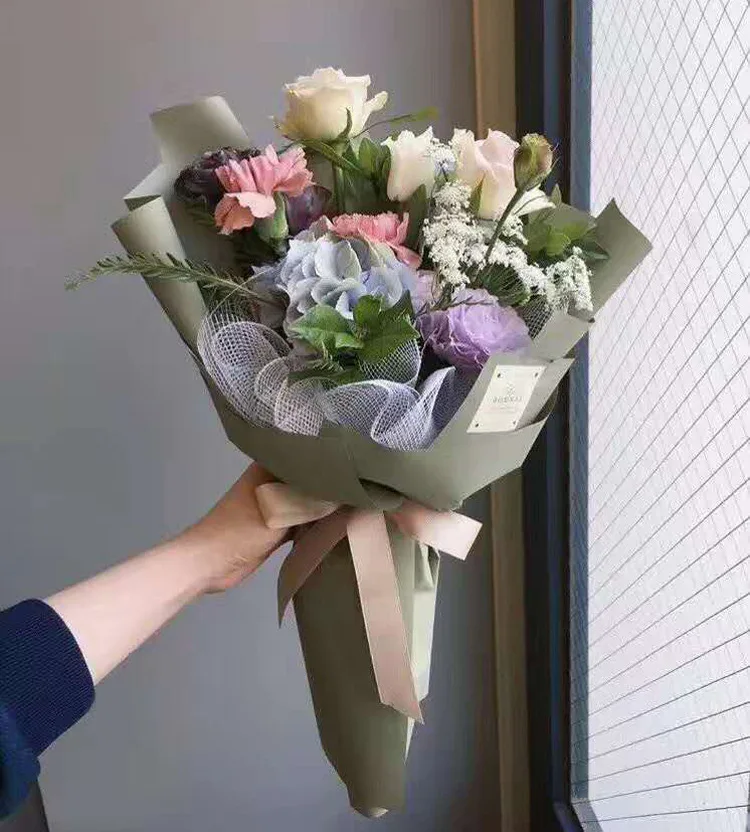 53cm*10yard Professional Made Wholesale New Hollow Net Flowers Packaging Material Wrapping Paper