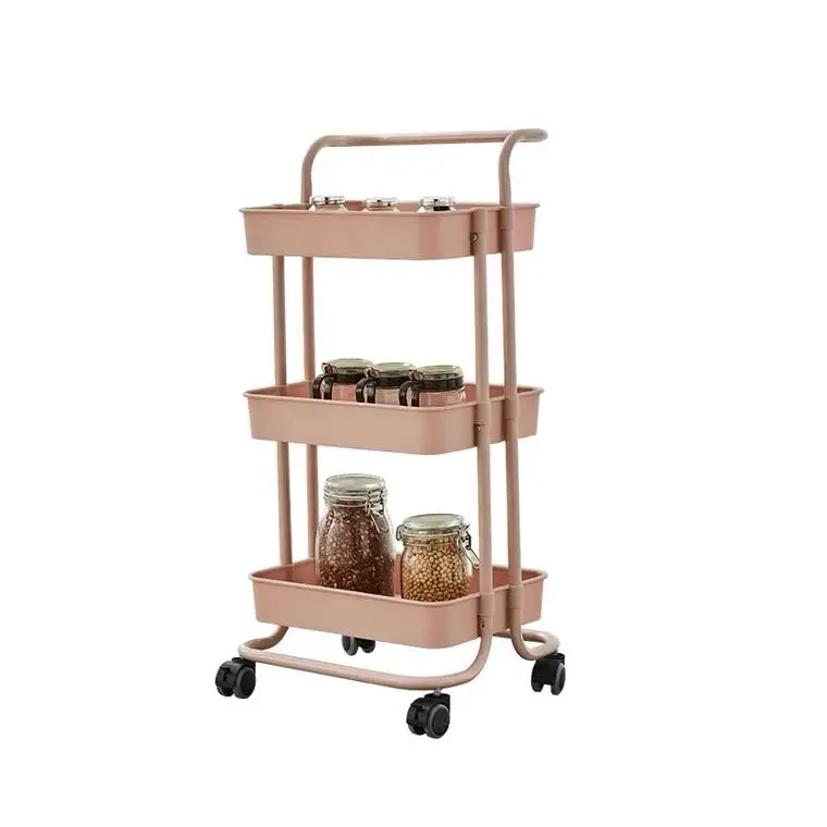 
Simple Kitchen Rack Storage Cart With Wheels Multi-layer Beauty Salon Trolley 