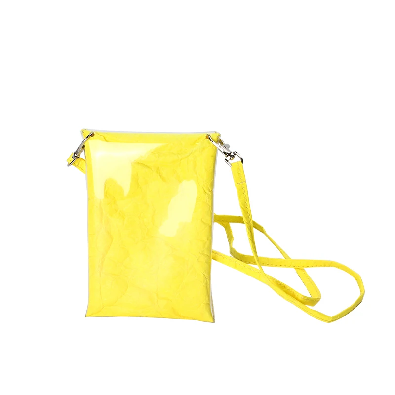 Manufacturer customized  Tyvek  paper  waterproof purse   yellow  purse durable bank card bag lightweight wallet
