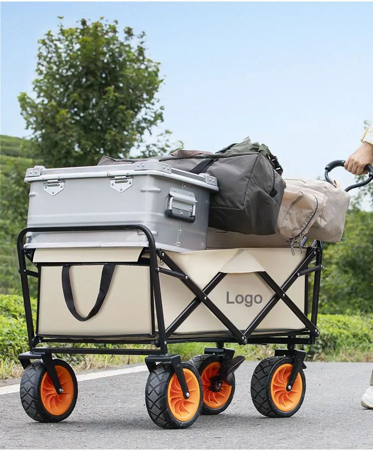 Foldable 4 Wheel Trolleyl Wagon Hand Garden Collapsible Portable Folding Cart Trolley