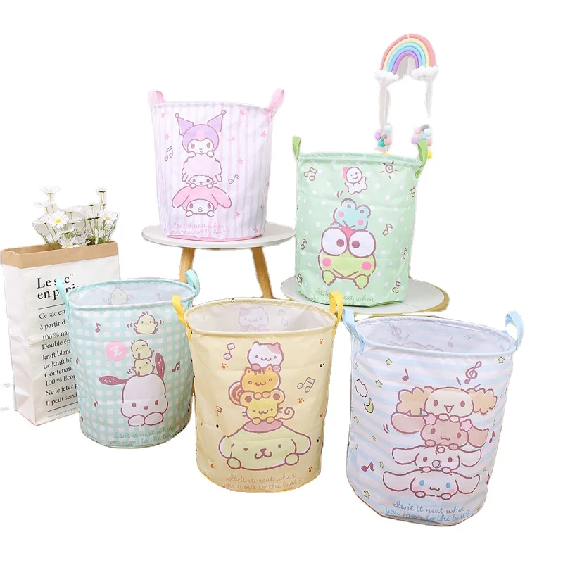 DHF123 Новый мультяшный Pochacco Keroppi складное ведро для хранения ткани Оксфорд Игрушка Корзина для одежды kawaii Kuromi Melody корзины для белья