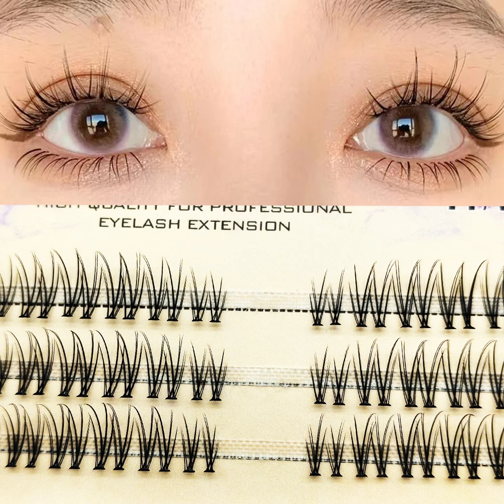 DIY Eyelash Heat Bonded bundles Faux Mink Cluster Lashes C D Curl Individual Lashes Cluster Flare Eyelashes Extensions