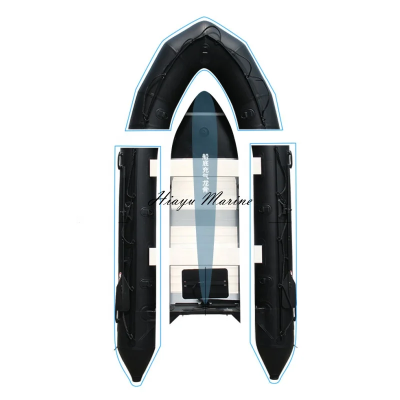 Hot sale hypalon rigid rib boat with aluminum base suitable for 18-40hp engine