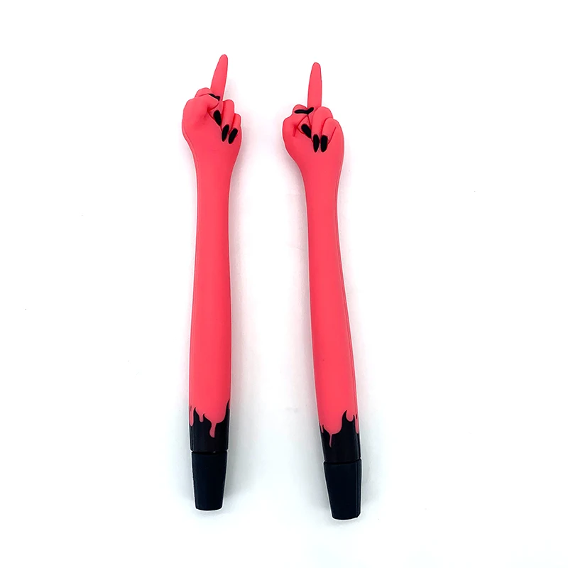 Cute Cartoon Black Gel Ink Pens Kawaii Pens For Birthday Present School Prize Students Gift Kids  Custom  Finger Pen Set