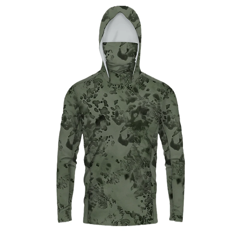 Custom Beach Hoody Long Sleeve Fishing T Shirts shorts UPF50+ Moisture Wicking Mens  Camo Fishing Shirts Fishing Wear