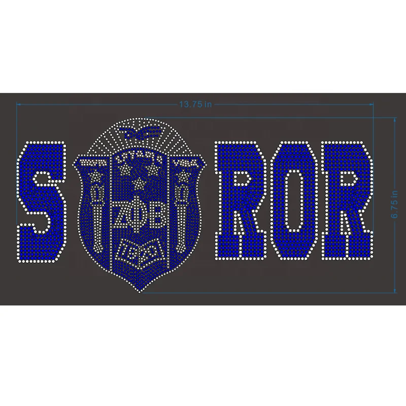 Custom Zeta Phi Beta Sorority Designs Motif Rhinestones Heat Transfer Flatback Style Shoes Garments Bags-Crystal Material Shape