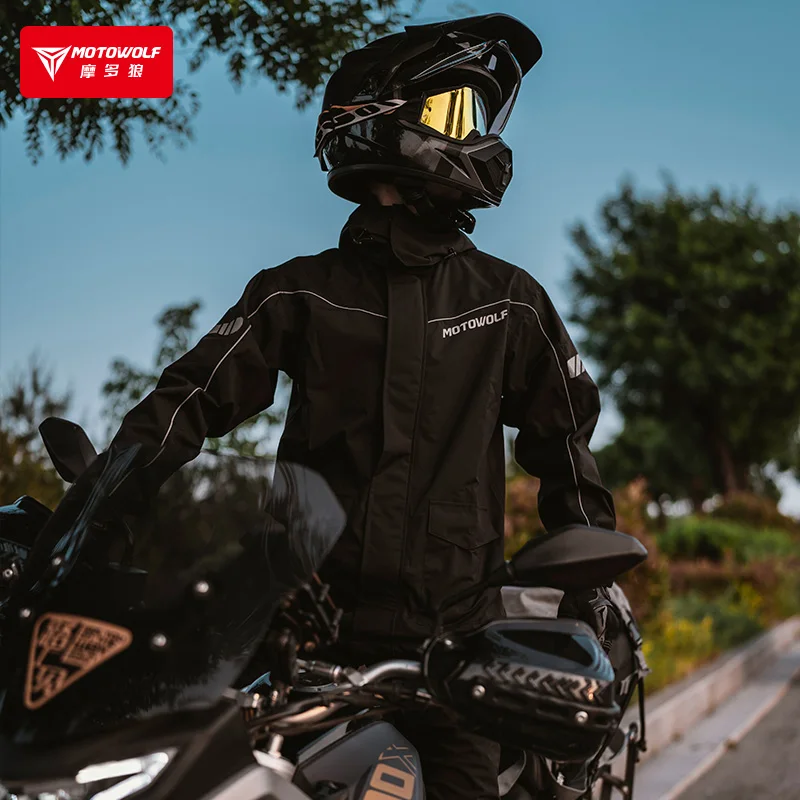 Motowolf V4 raincoats rainproof jacket upgrade quick dry raincoat for motorcycle