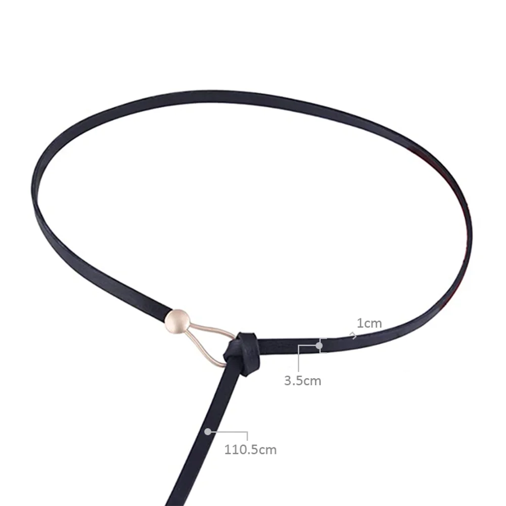 Wholesale Custom Logo Thin Pu Material Ladies Fashion Belt Chain Buckle Women Pu Leather Belt