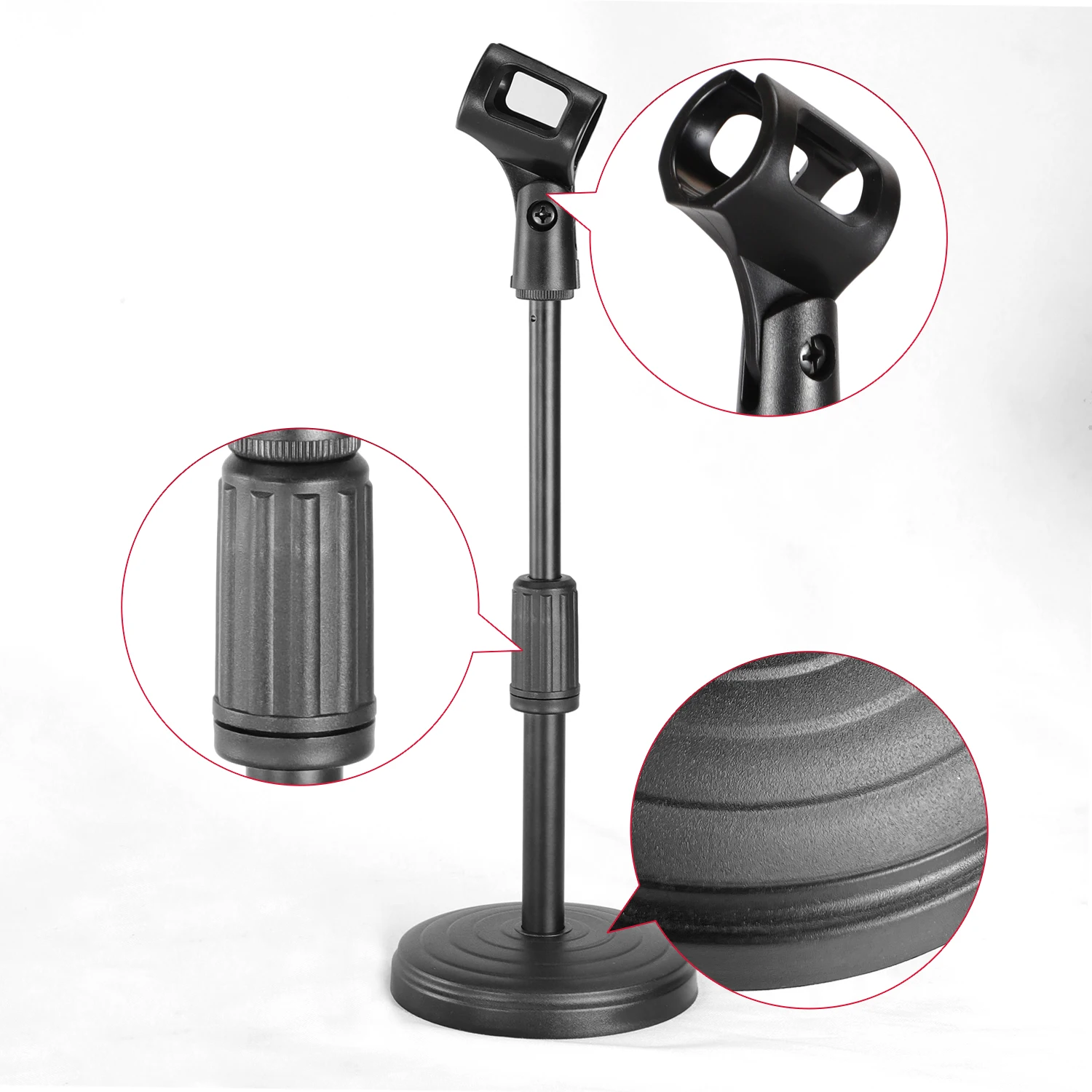 High quality metal pole microphone desktop stand upgrade adjustable desktop microphone stand