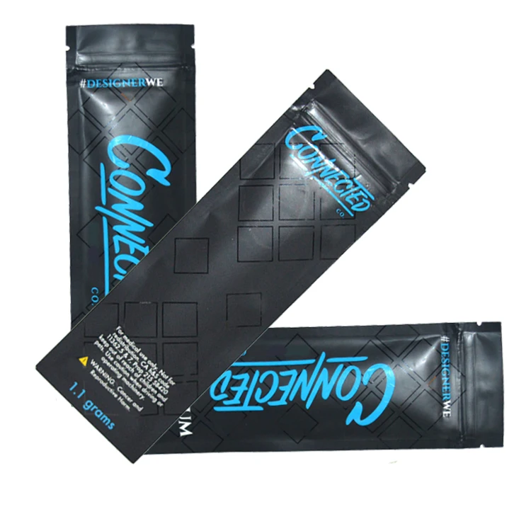 Sealable 1.5g Cartridge Pouch Roll Tube Packaging Soft Touch Zip Plastic Bag Smell Proof Plastic Packaging Mylar Bags