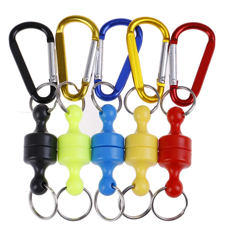 FEATHER 5 Colors Magnetic Buckle 12cm 16.8g New Magnet Buckle Fly Fishing Magnetic Net Release Clip Hanging Holder Lanyard Clip