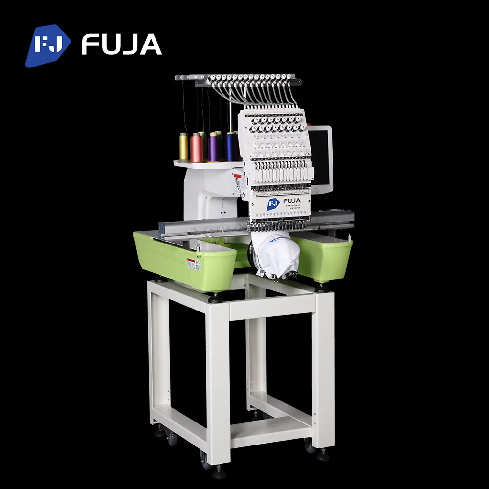FUJA Top Quality 15 Needle Embroidery Making Machines Custom Logo Designs Free