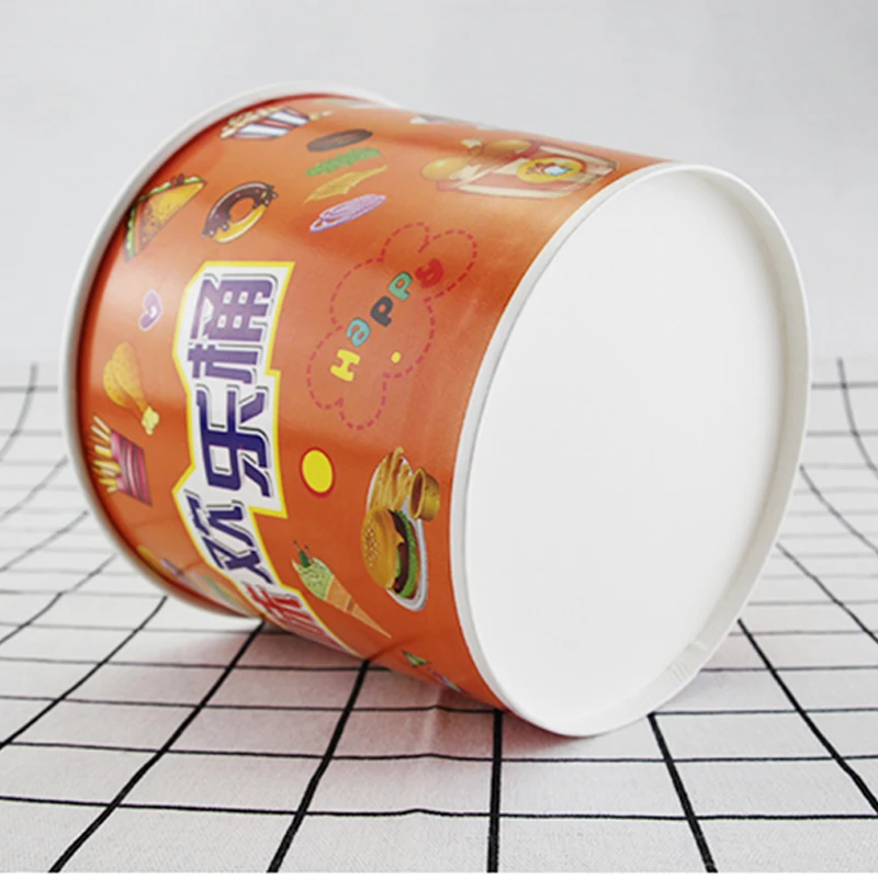 Flexography printing custom pattern 64OZ kfc paper food buckets fried chicken barrel