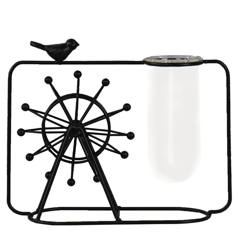 Nordic decor living room desktop ferris wheel home accessories hydroponic ornaments green plant container glass test tube vase