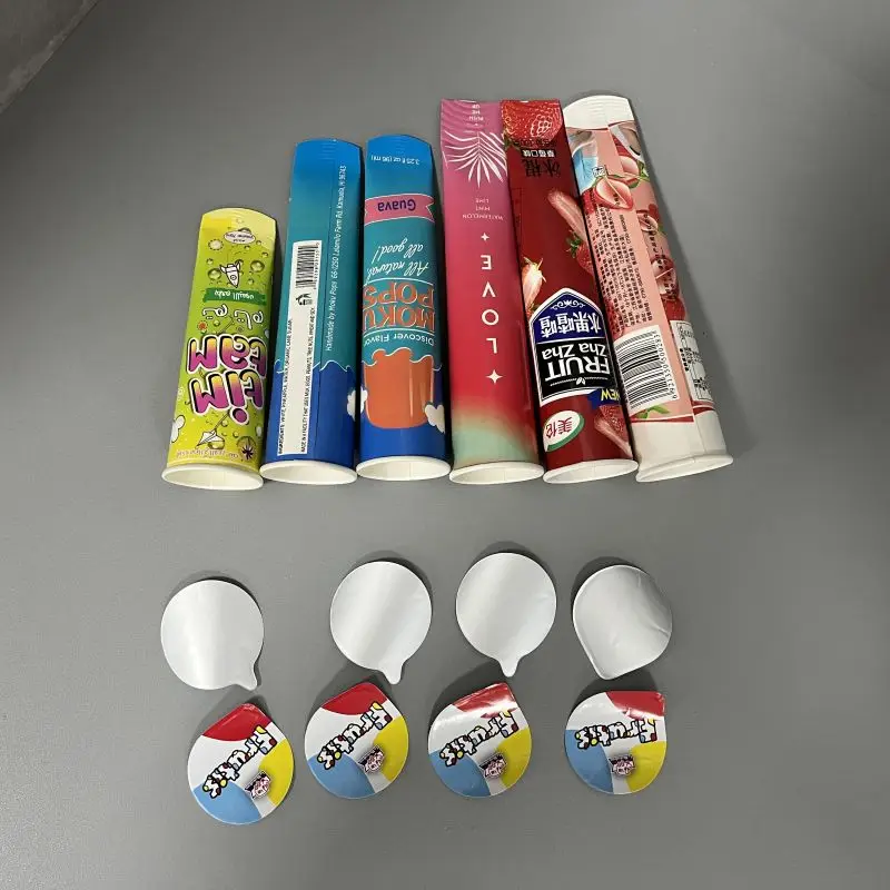 Customized design logo disposable jelly calippo ice cream squeeze paper cup tube packaging cone