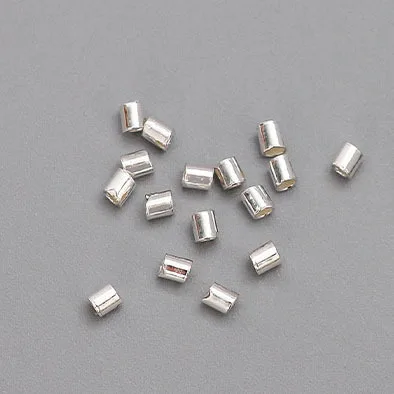 S925 pure silver positioning tube positioning bead steel wire fishing line clamp flat fixing material DIY handmade jewelry