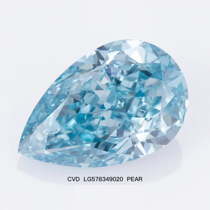 IGI Certified CVD Lab Grown Diamond Synthetic Fancy Vivid Blue Pear Cut Diamonds For Jewlery