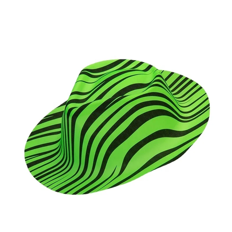 Fancy Dress Neon Plastic Gangster PVC Fedora Party  Adult  Hat