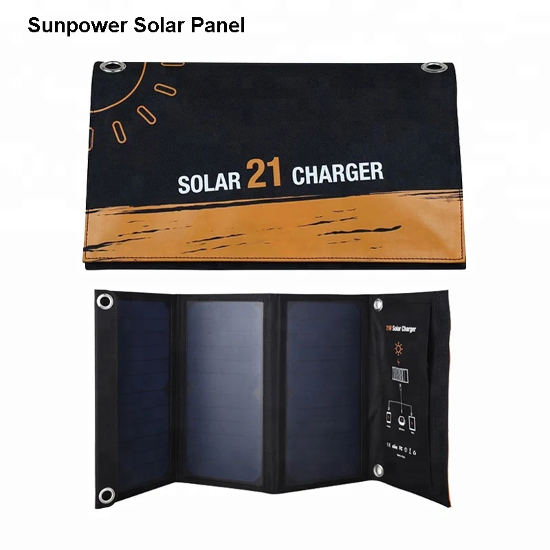  Хорошее качество 21 Вт Sunpower складная солнечная панель с двойным USB беспроводное зарядное устройство для сотового