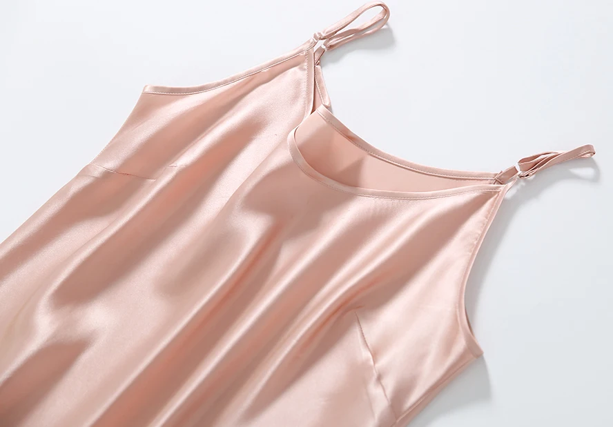 Luxury Style Mulberry Silk Evening Dress Sexy Mid Length Silk Night Gown 100% Silk Nightie Dress For Women