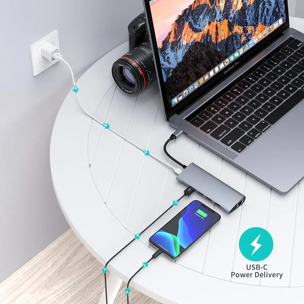 Адаптер Raycue 11 в 1 Type C с Ethernet для MacBook Pro